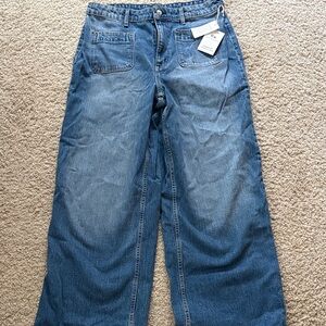 Stylish Women's Wide Leg Denim Jeans - Free Assembly - NWT - 14 short